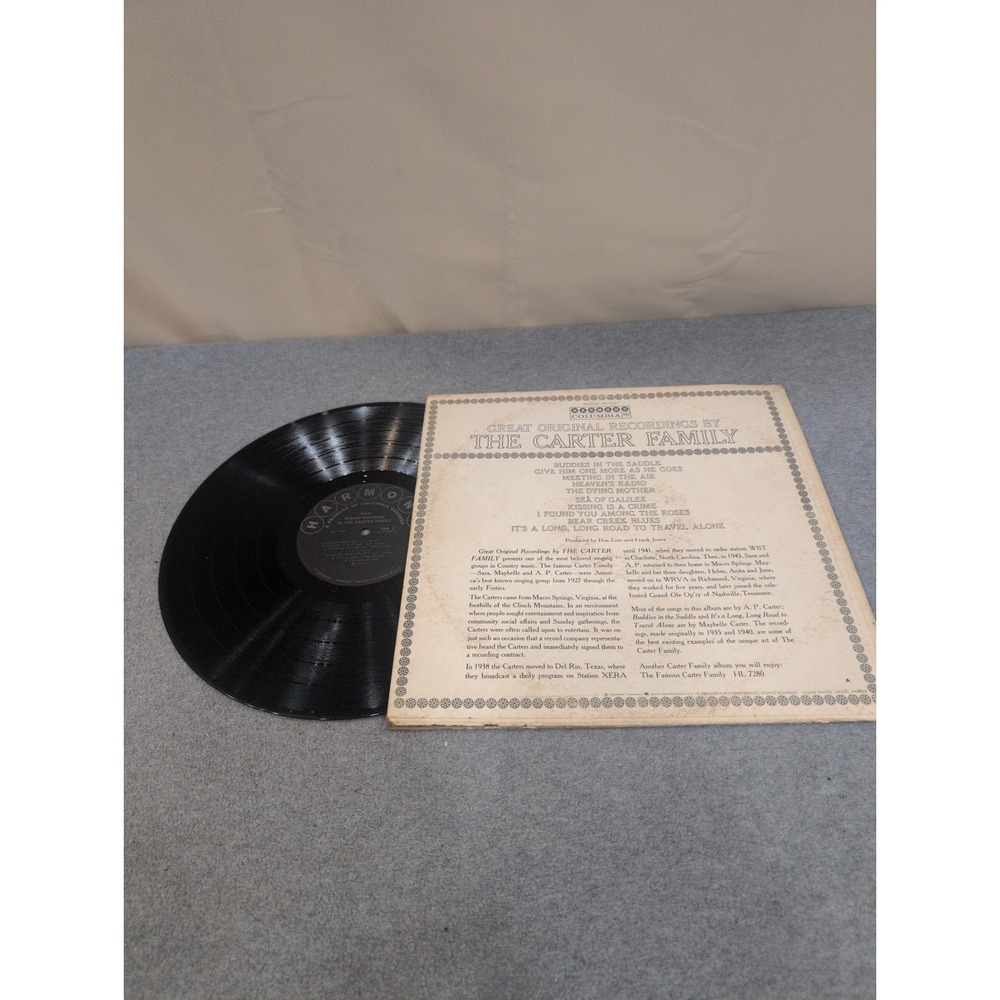 The Carter Family Great Original Recordings Vinyl LP Harmony Columbia HL 7300 - Picture 3 of 3